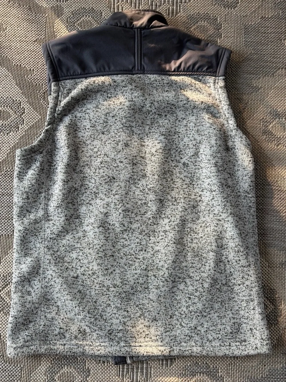 George Gray Heather Fleece Vest with Navy Trim